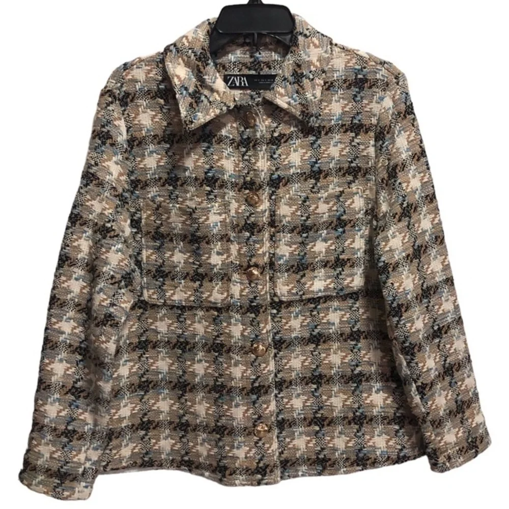 Zara Multi Color Button Front Shacket - Picture 9 of 11